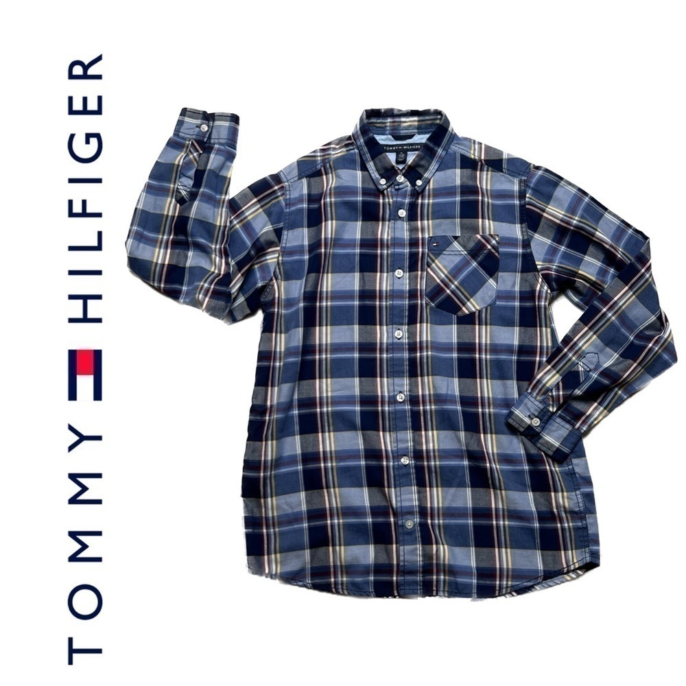 TOMMY Hilfiger Big Boys XL 20 Plaid Button Down Shirt
